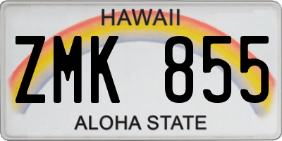 HI license plate ZMK855