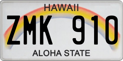 HI license plate ZMK910
