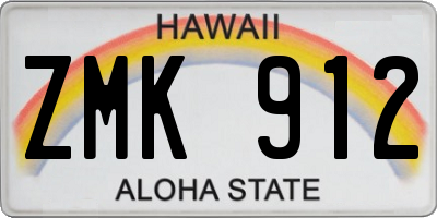 HI license plate ZMK912