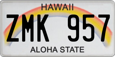 HI license plate ZMK957