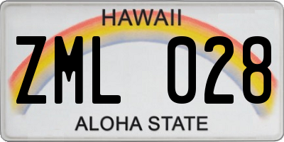 HI license plate ZML028