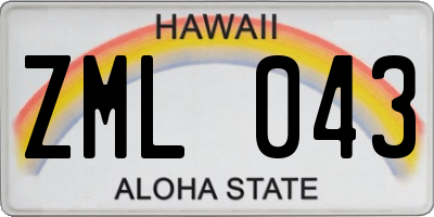 HI license plate ZML043
