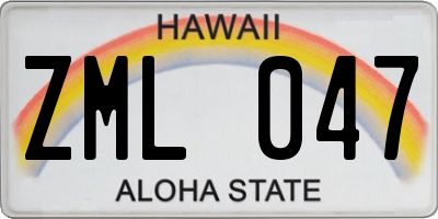 HI license plate ZML047