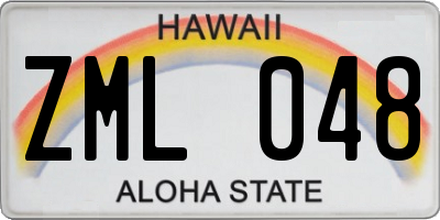 HI license plate ZML048