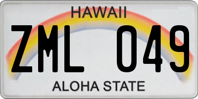 HI license plate ZML049