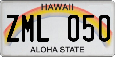 HI license plate ZML050