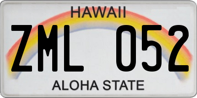 HI license plate ZML052