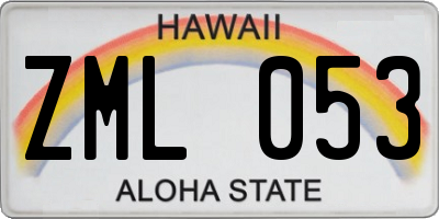 HI license plate ZML053