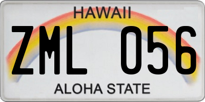 HI license plate ZML056