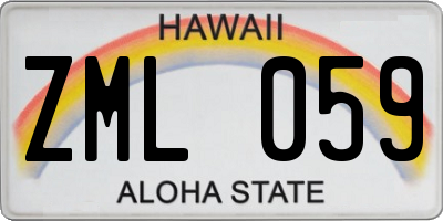 HI license plate ZML059