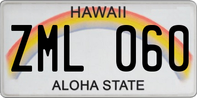 HI license plate ZML060