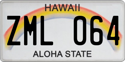 HI license plate ZML064