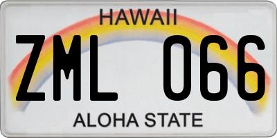 HI license plate ZML066