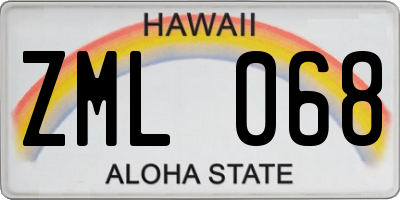 HI license plate ZML068