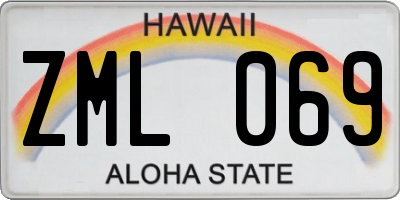 HI license plate ZML069