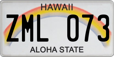HI license plate ZML073