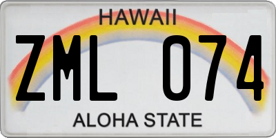 HI license plate ZML074