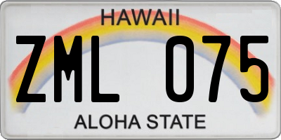 HI license plate ZML075