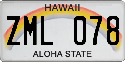 HI license plate ZML078