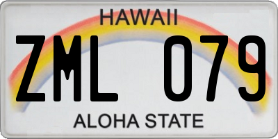 HI license plate ZML079