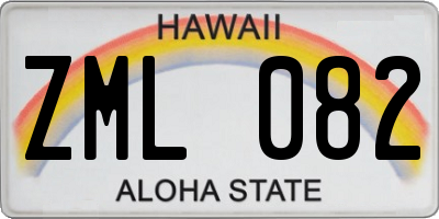 HI license plate ZML082