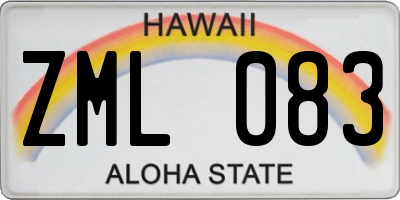 HI license plate ZML083