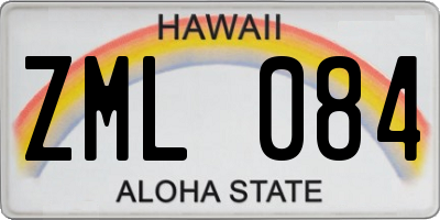 HI license plate ZML084