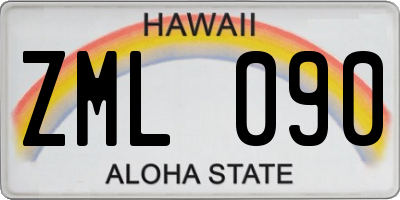HI license plate ZML090