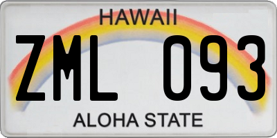 HI license plate ZML093