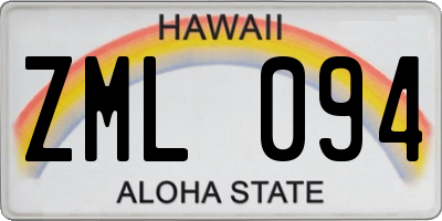 HI license plate ZML094
