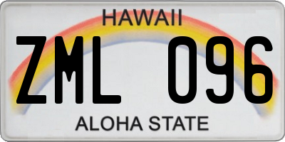 HI license plate ZML096