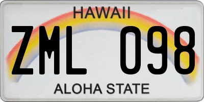 HI license plate ZML098