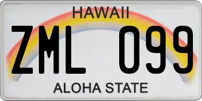 HI license plate ZML099