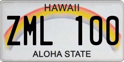 HI license plate ZML100