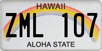 HI license plate ZML107