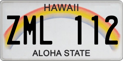 HI license plate ZML112