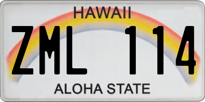 HI license plate ZML114