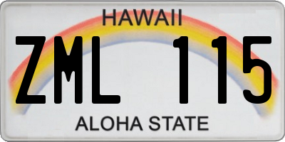HI license plate ZML115