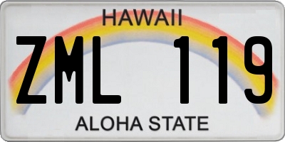 HI license plate ZML119