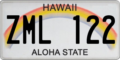 HI license plate ZML122