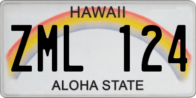 HI license plate ZML124