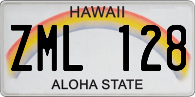 HI license plate ZML128