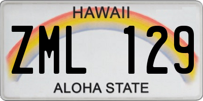 HI license plate ZML129