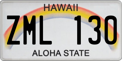 HI license plate ZML130