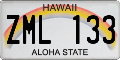 HI license plate ZML133