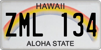 HI license plate ZML134