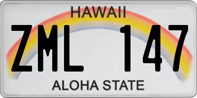 HI license plate ZML147