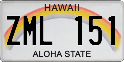 HI license plate ZML151