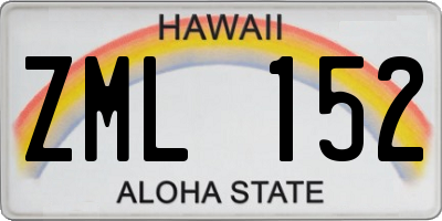 HI license plate ZML152