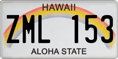 HI license plate ZML153